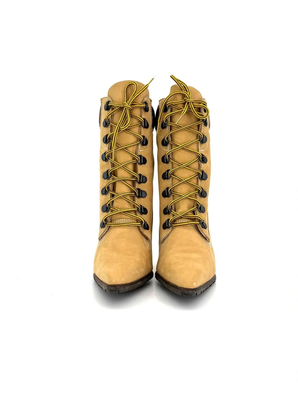 Manolo Blahnik 2002 Oklamod Timberland Lace Up Pointed Toe Ankle Boots 35.5